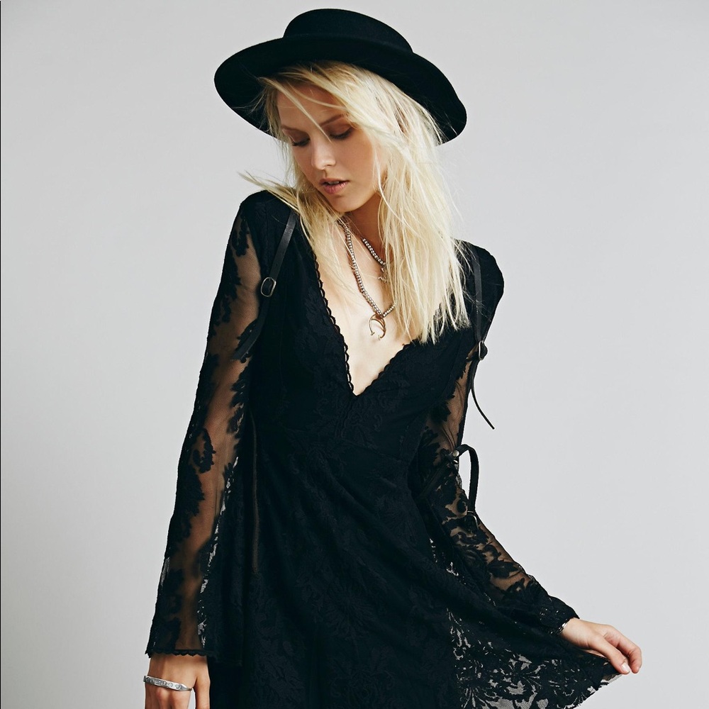 Free People Reign Over Me Lace Bell Sleeve Dress